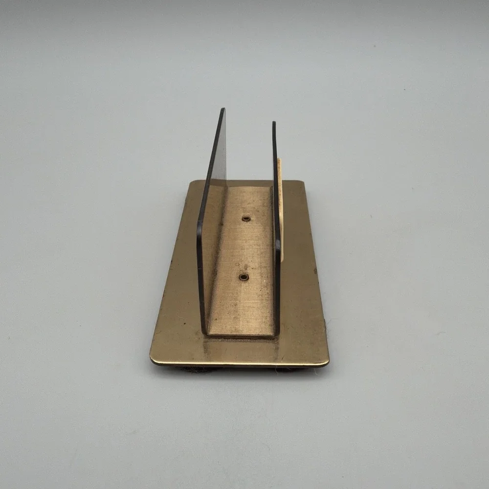 Vintage Barlow Brass Baseball Card Letter Holder Desk Organizer Made In USA